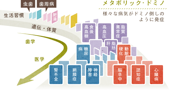 様々な病気がドミノ倒しのように発症